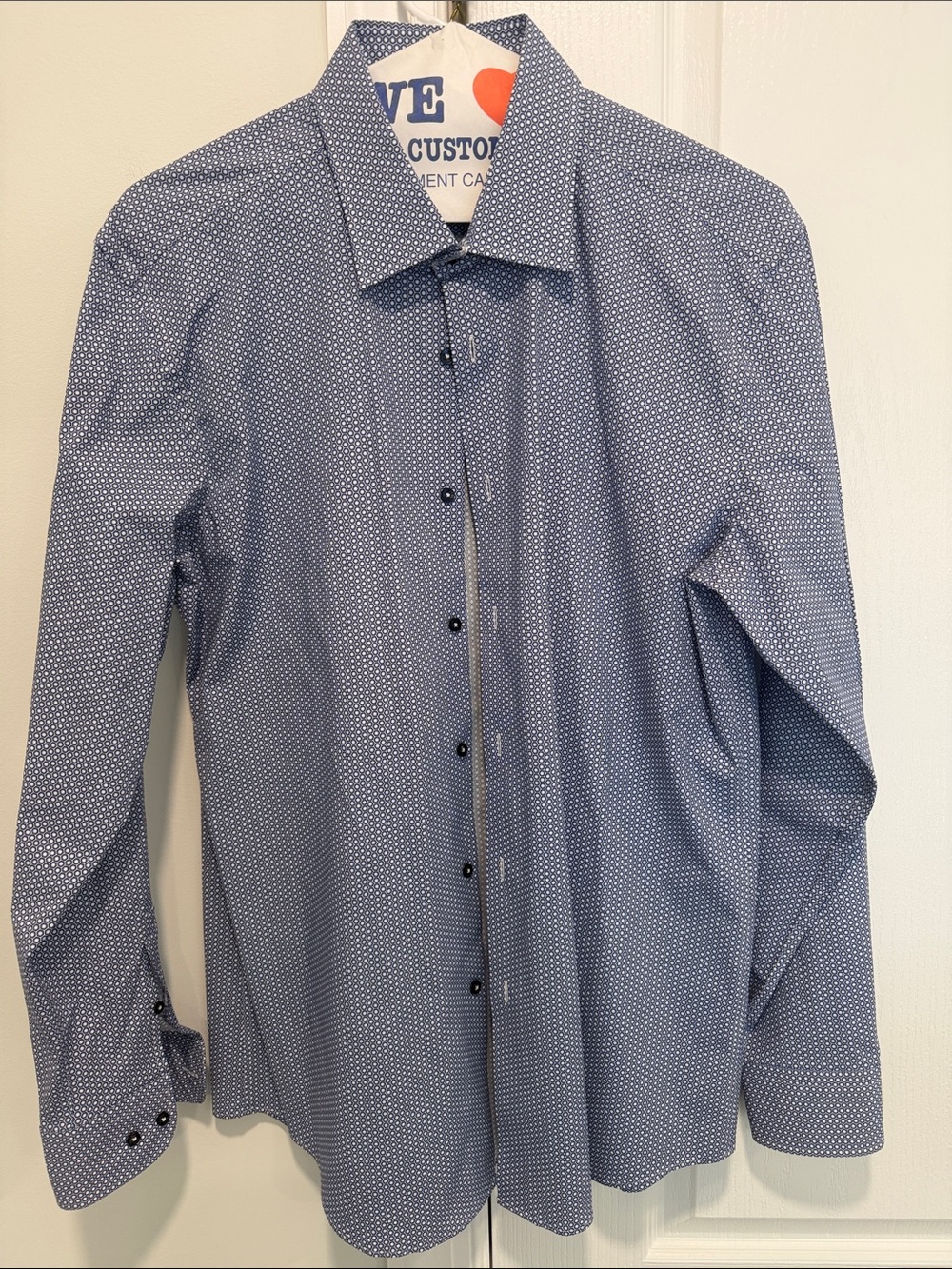 Boss Navy Microdot Long-Sleeve Dress Shirt